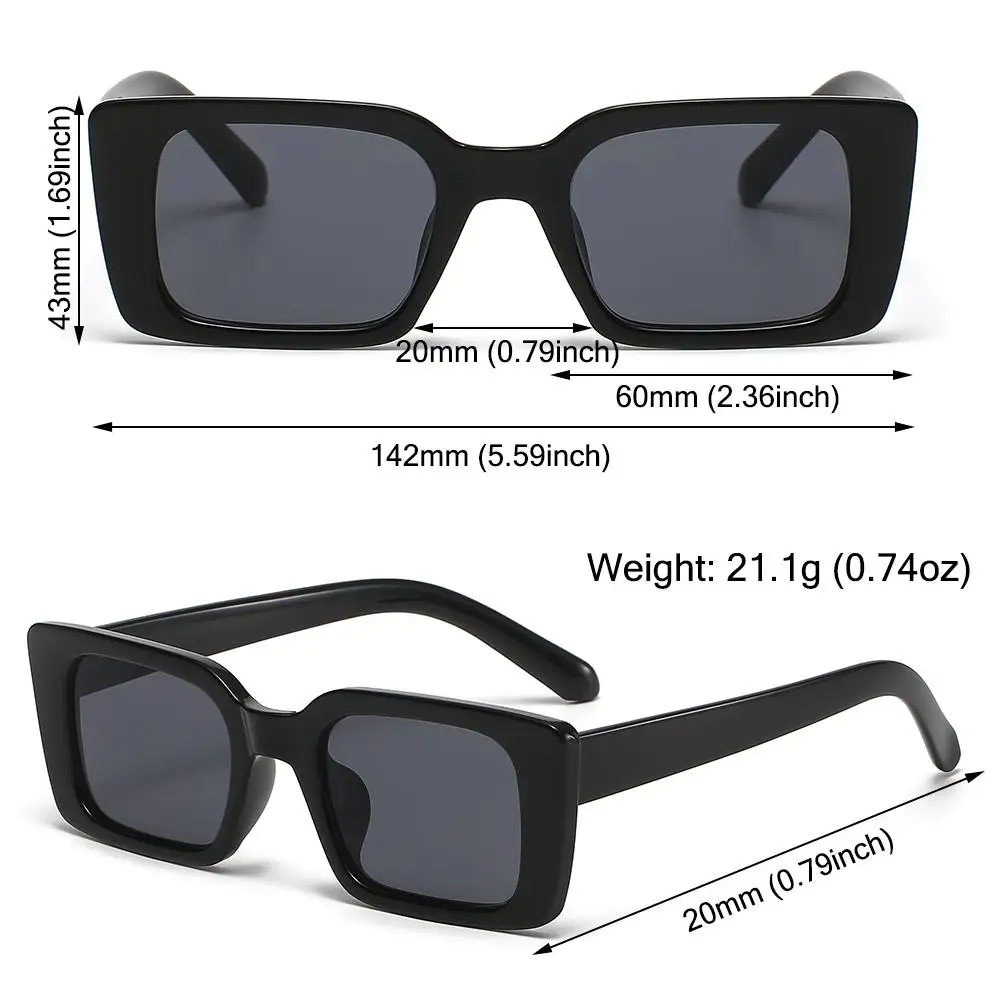 UV400 Small Frame Gradient Rectangle Shades Leopard Sun Glasses Square Sunglasses