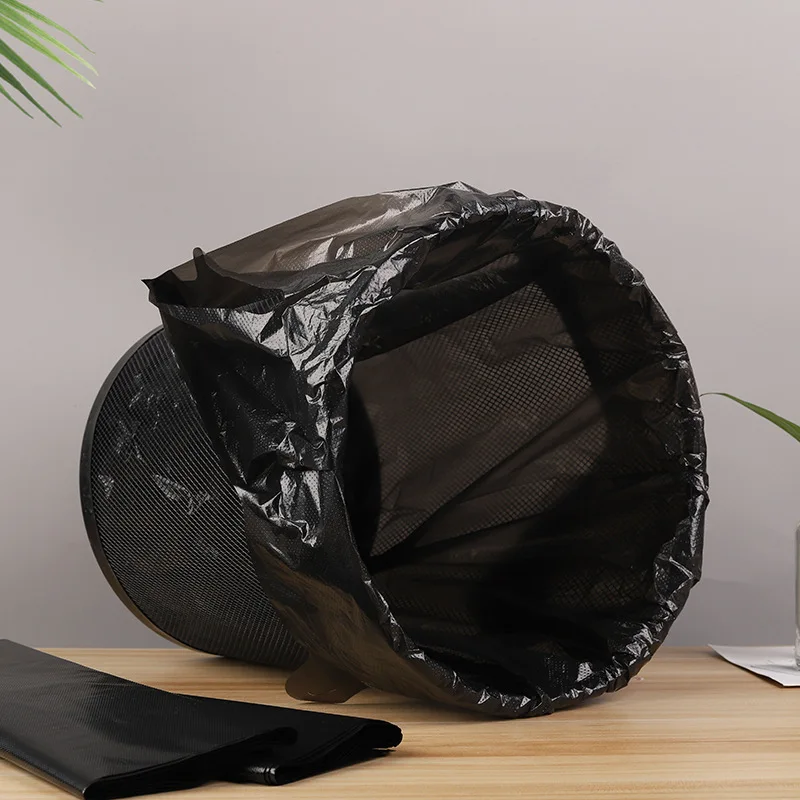 100Pcs Thickened Black Vest Plastic Bag Takeaway Shopping with Handle Bag Kitchen Living Room Garbage Clean Storage Bag