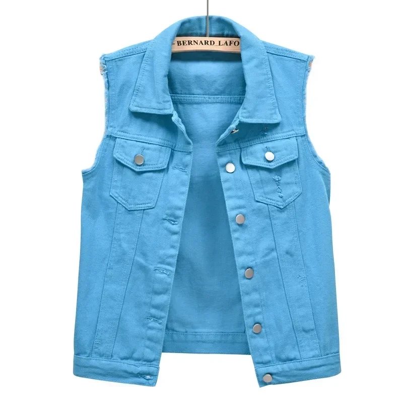 Cappotti vestiti di moda Casual Vintage elegante gilet di jeans senza maniche per le donne giacca primavera Streetwear abbigliamento donna autunno