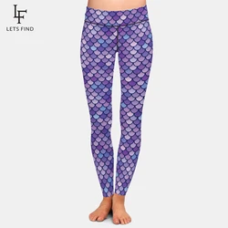 LETSFIND New High Waist Women Pants Fashion 3D  Fish Scales Pattern Print Fitness Sexy Slim Stretch Leggings