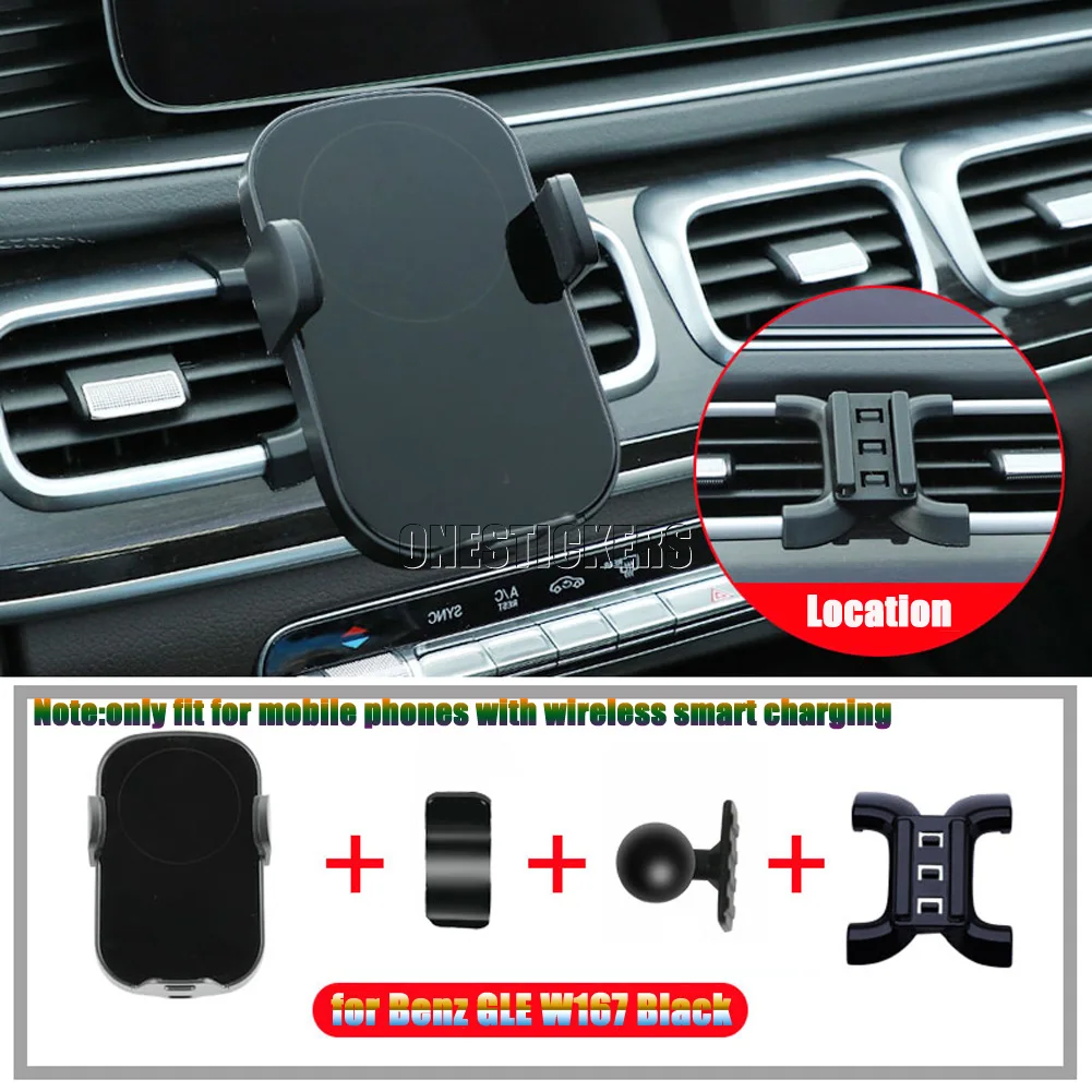 For Mercedes Benz GLE GLS Class W167 V167 Coupe C167 X167 AMG GLE53 63 2020-2023 Car Mobile Phone Holder Air Outlet Snap Bracket