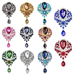 New shiny crystal full of diamonds corsage water drop pendant retro brooch men and women clothing accessories pin jewelry gift