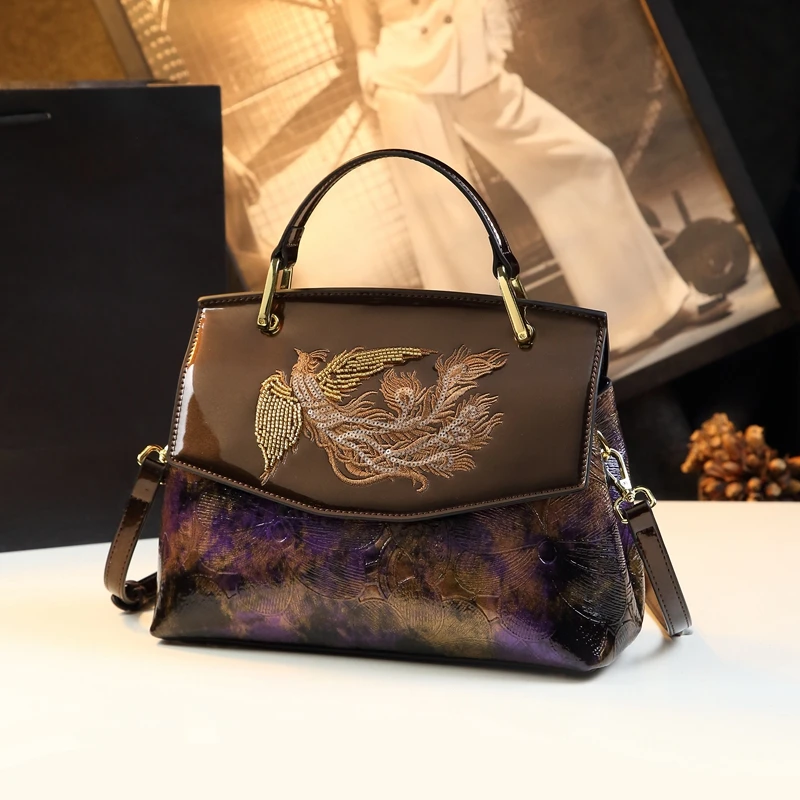 2024 New Fashionable Embroidered Phoenix Luxury Women\'s Bag with a Grand and Luxury Crossbody Mom Handbag