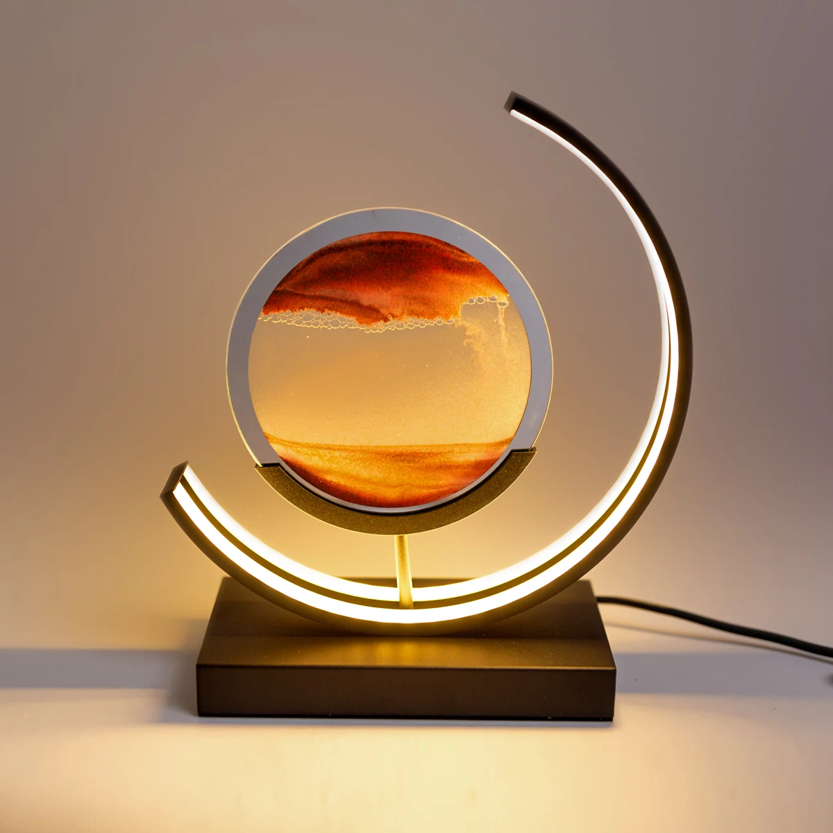 

Sandscape of Time Lamp LED Moving Sand Art Table Lamp Quicksand Night Light 3D Sandscape Hourglass Bedside Lamps Flowing Sand Pa