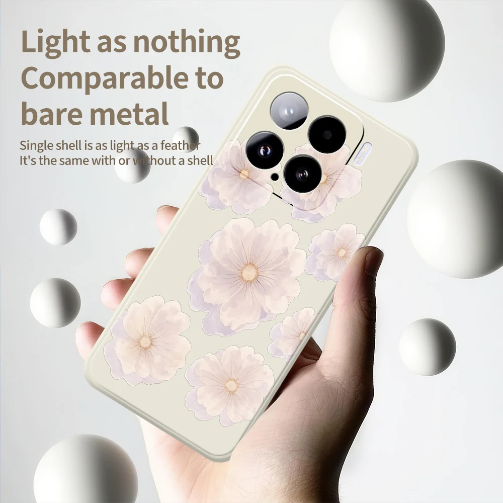 Light Pink Floral Phone Case For Xiaomi Mi 15 Ultra Mi 14T 13T 12T 11T Pro Cover For Xiaomi Mi 13T Pro Mi 11T Pro Silicone Cases