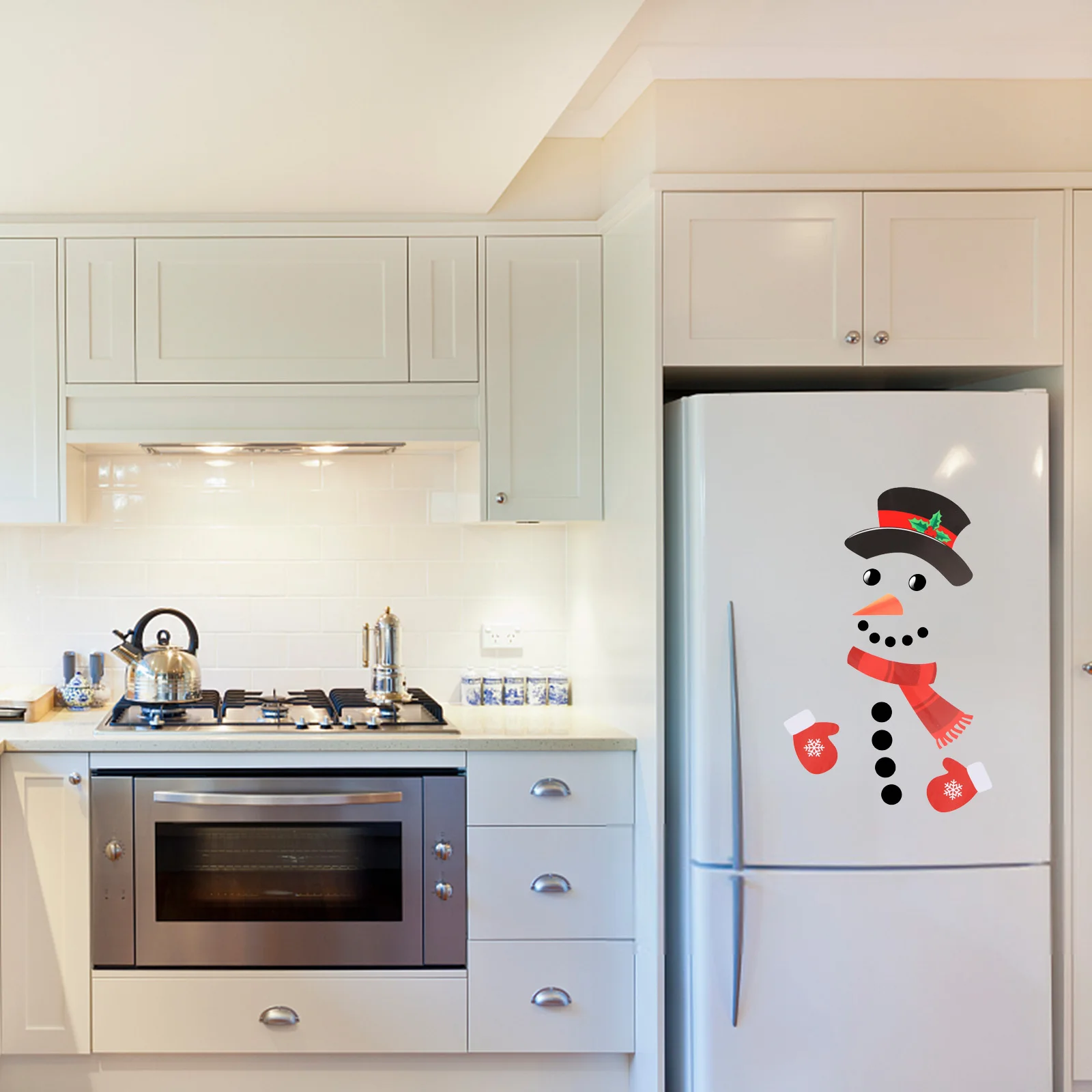 

Snowman Wall Sticker Removable Thickened Pvc Self-Adhesive Decal For Home Door Window Mirror Refrigerator Christmas