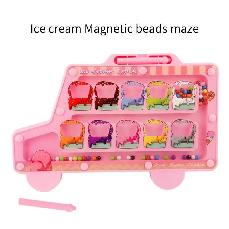 Montessori Toys Magnetic Color Sorting Maze Board Pen Moving Bead Games Fine Motor Skills Educational Games For Kids Gifts