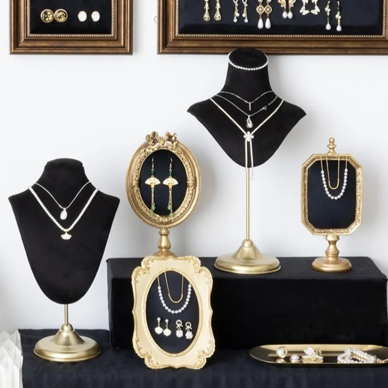 

Display Window Jewelry Show Stand Mannequin Necklace Display Holder Jeweler Jewellery Organizer Rack Women's Ring Storage Shelf