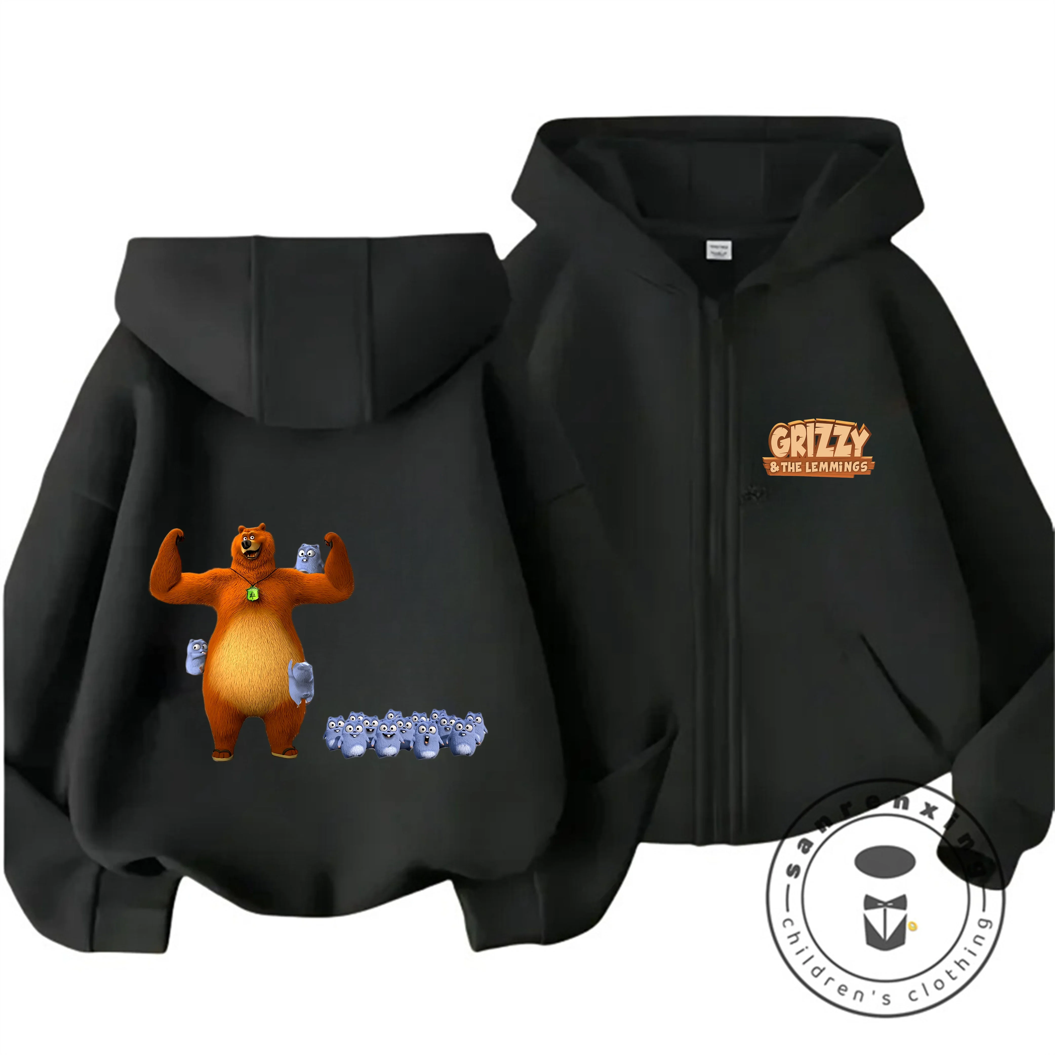 

Trendy Grizzy And The Lemmings Cartoon Zip Up Hoodie Autumn Winter Kids Boys Girls Cute Kawaii New Children Hooded