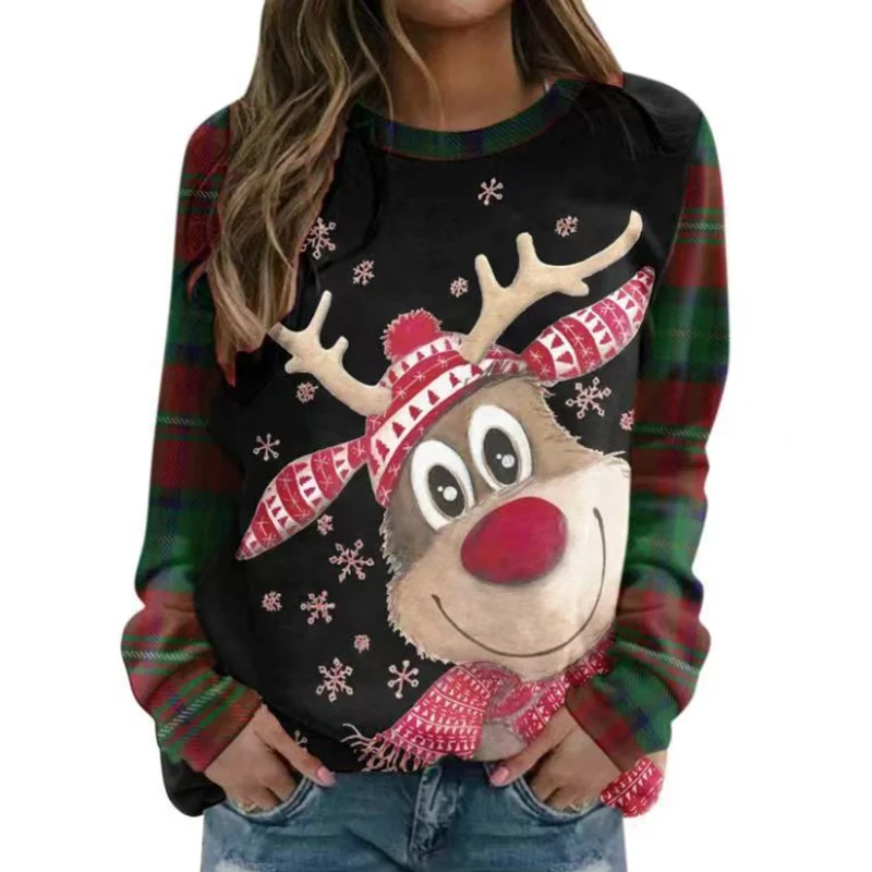 Ugly Christmas Sweaters Large size Jumpers 3D Funny Printed Holiday Party Xmas Sweatshirt for Party Birthday Xmas Sweatshirt2024