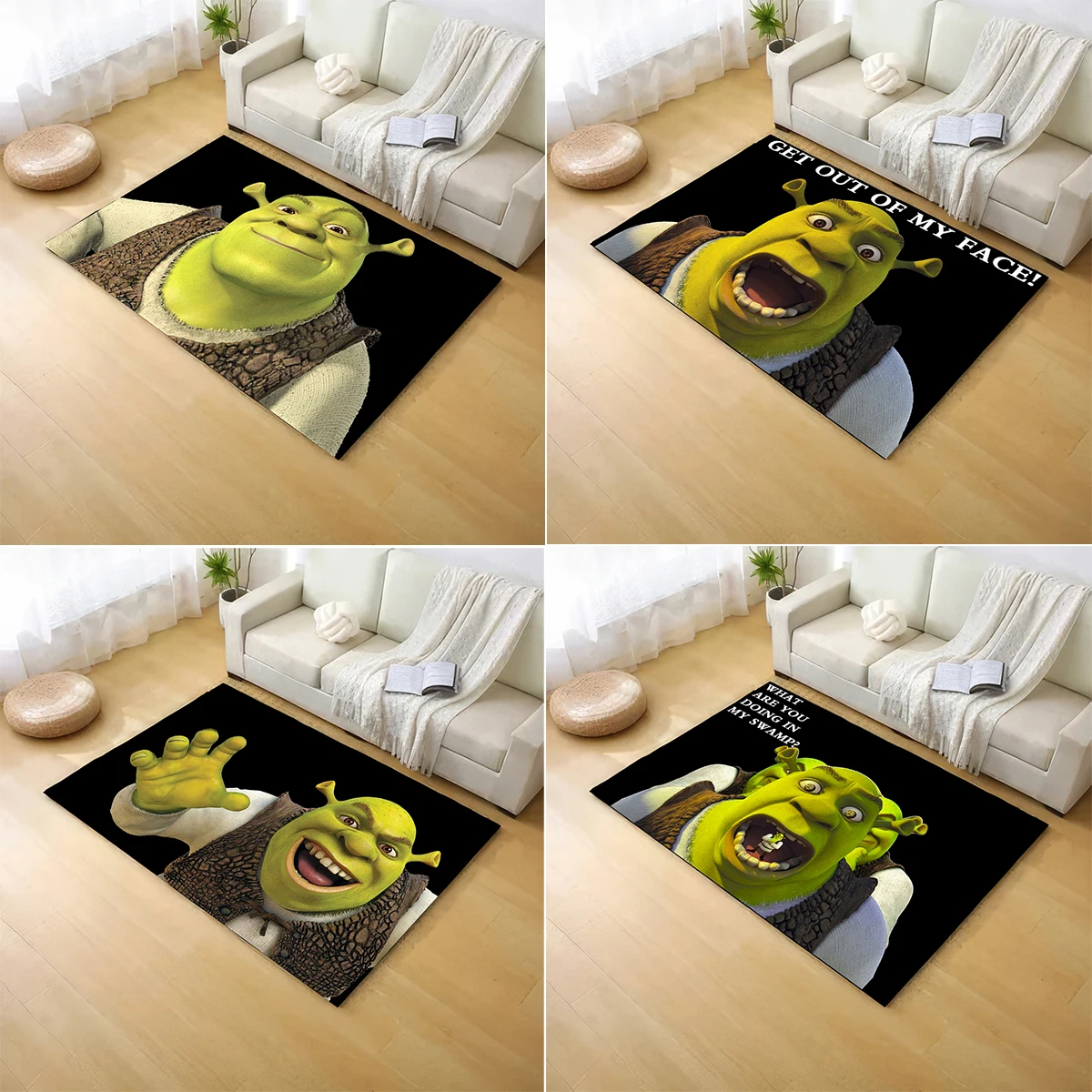 M-monster S-Shrek Printed Carpets Non-slip Multi Function carpet Living Room Rugs Entrance Floor mat Home Kitchen Hallway Decor