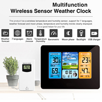 LCD Digital Weather Station Wireless Sensor Home Hygrothermograph Weather Forecast Thermometer Hygrometer Barometer Alarm Clock