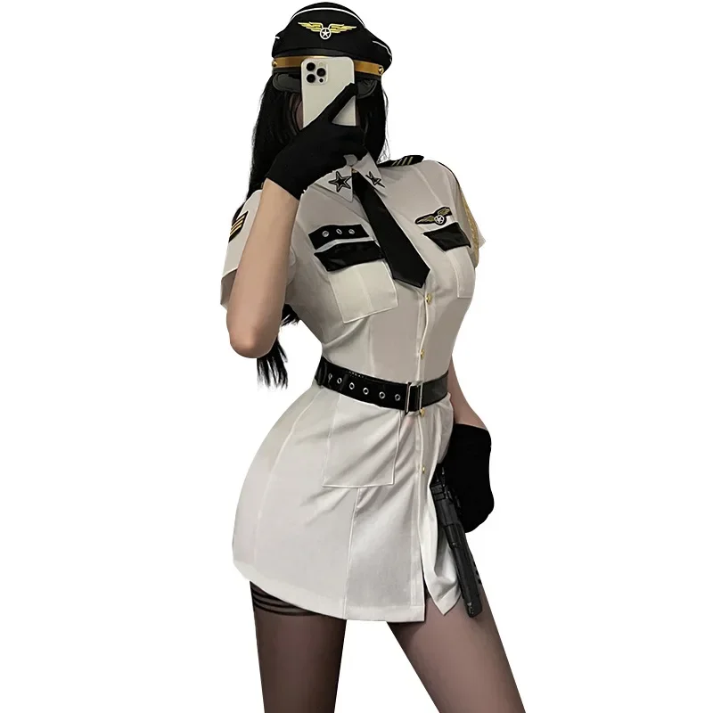 

Women's Halloween Costumes Cosplay Sexy Cop Officer Outfit Policewoman Costume Suit Uniform For Adult Women Police Fancy Dress