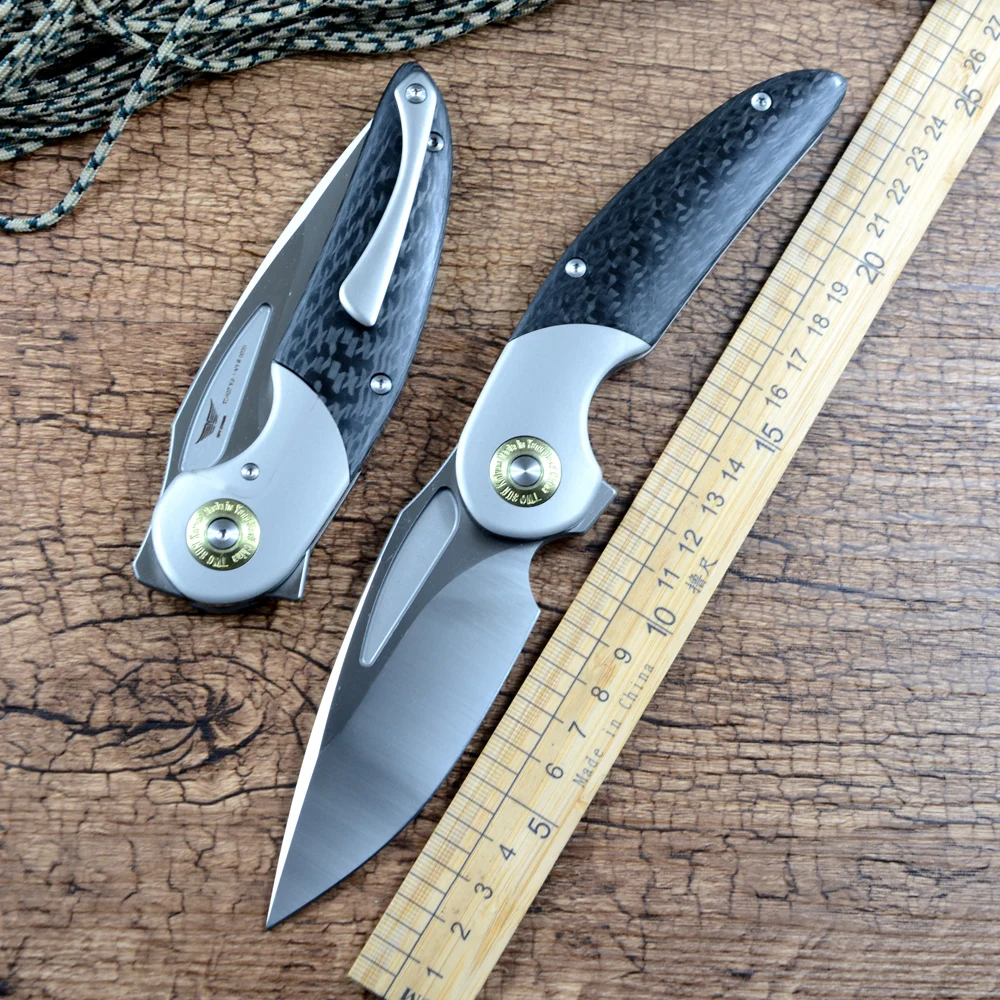 

Карманный нож TWOSUN M390, керамический шарикоподшипник, углеродное волокно, титановая ручка, подарочная коллекция для охоты на открытом воздухе TS407