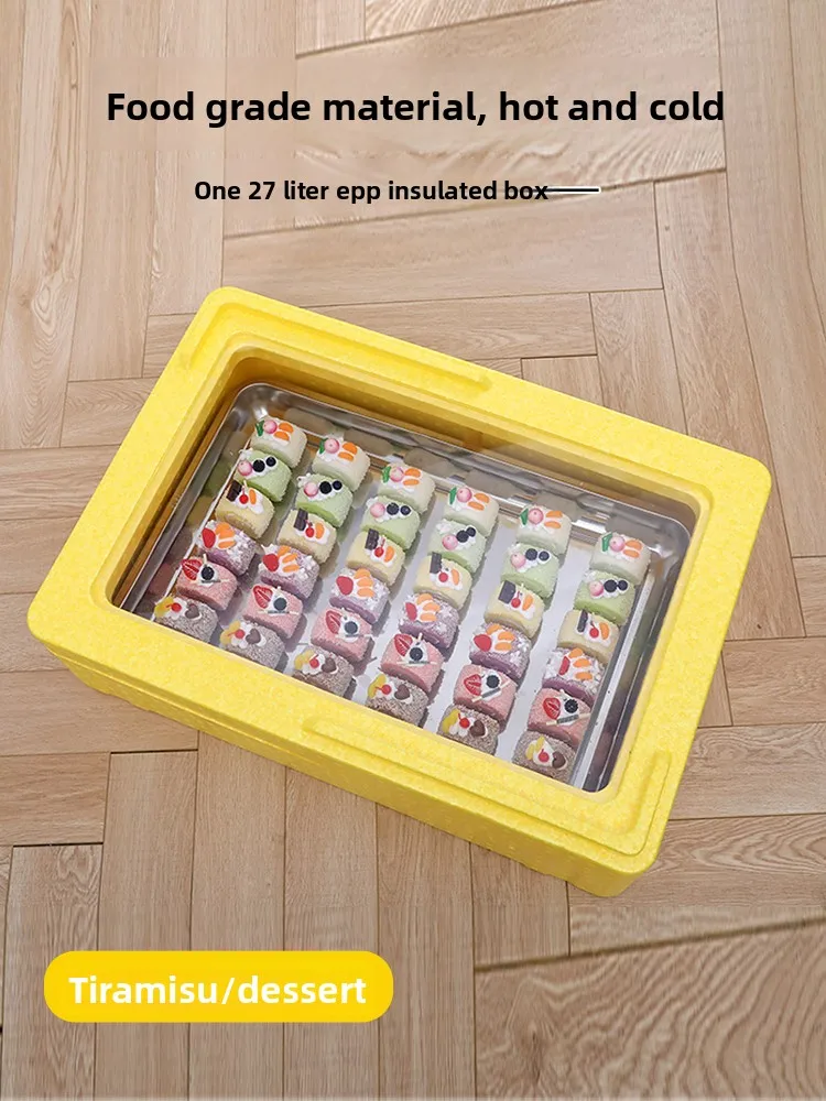 27л изолированная коробка Тирамису EPP, уличная коммерческая коробка, готовая к употреблению еда, термосэндвич, суши, прозрачная коробка-холодильник
