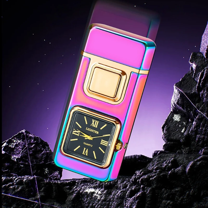 Multi-color Black Technology Voice-activated Dual-flame Lighter with Real Dial Inflatable Direct Conversion Cigarette Lighter