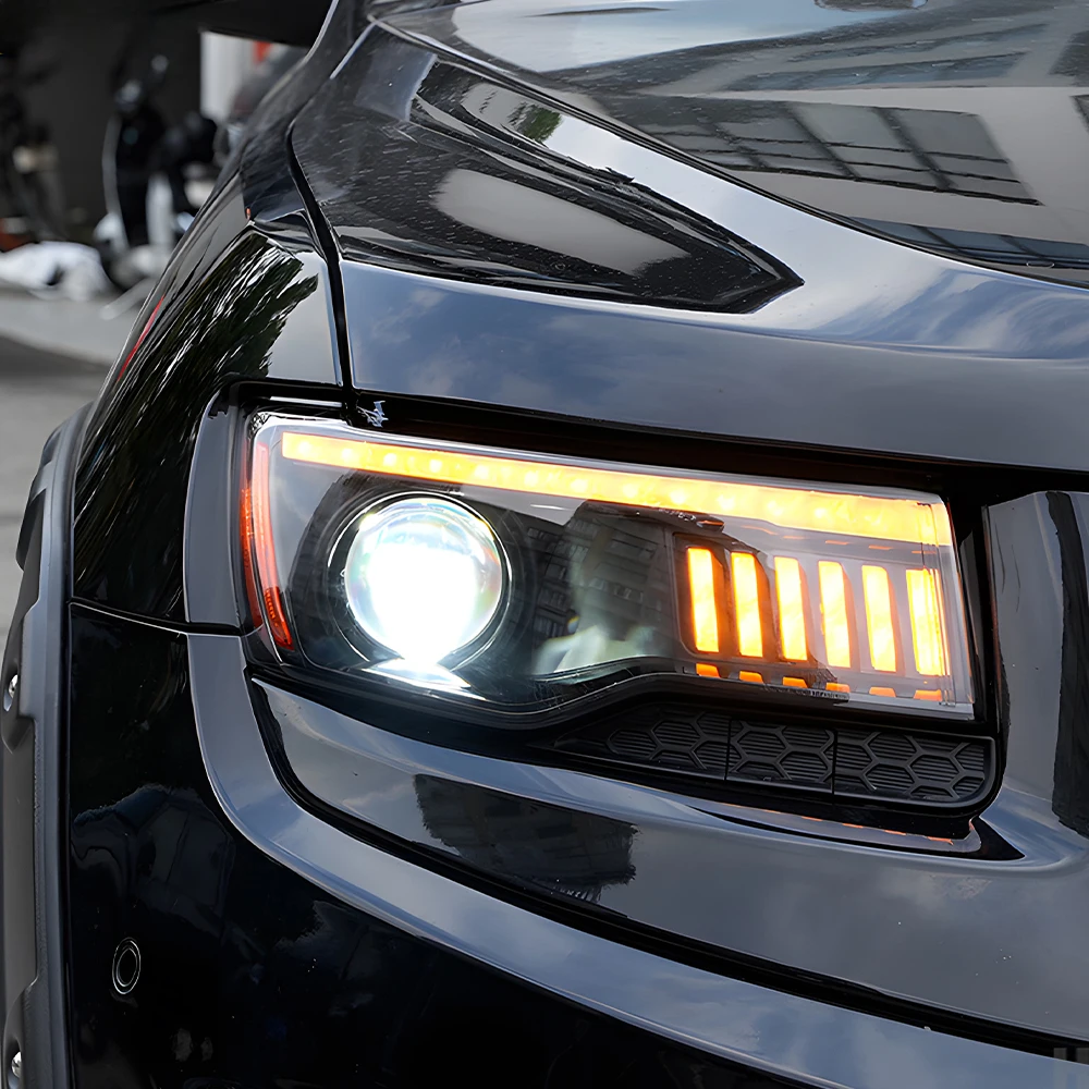 

Для автомобильных фар Jeep Grand Cherokee 2014-2021 автоматическая светодиодная фара в сборе, обновленный эффект запуска, модификация проектора, дизайн