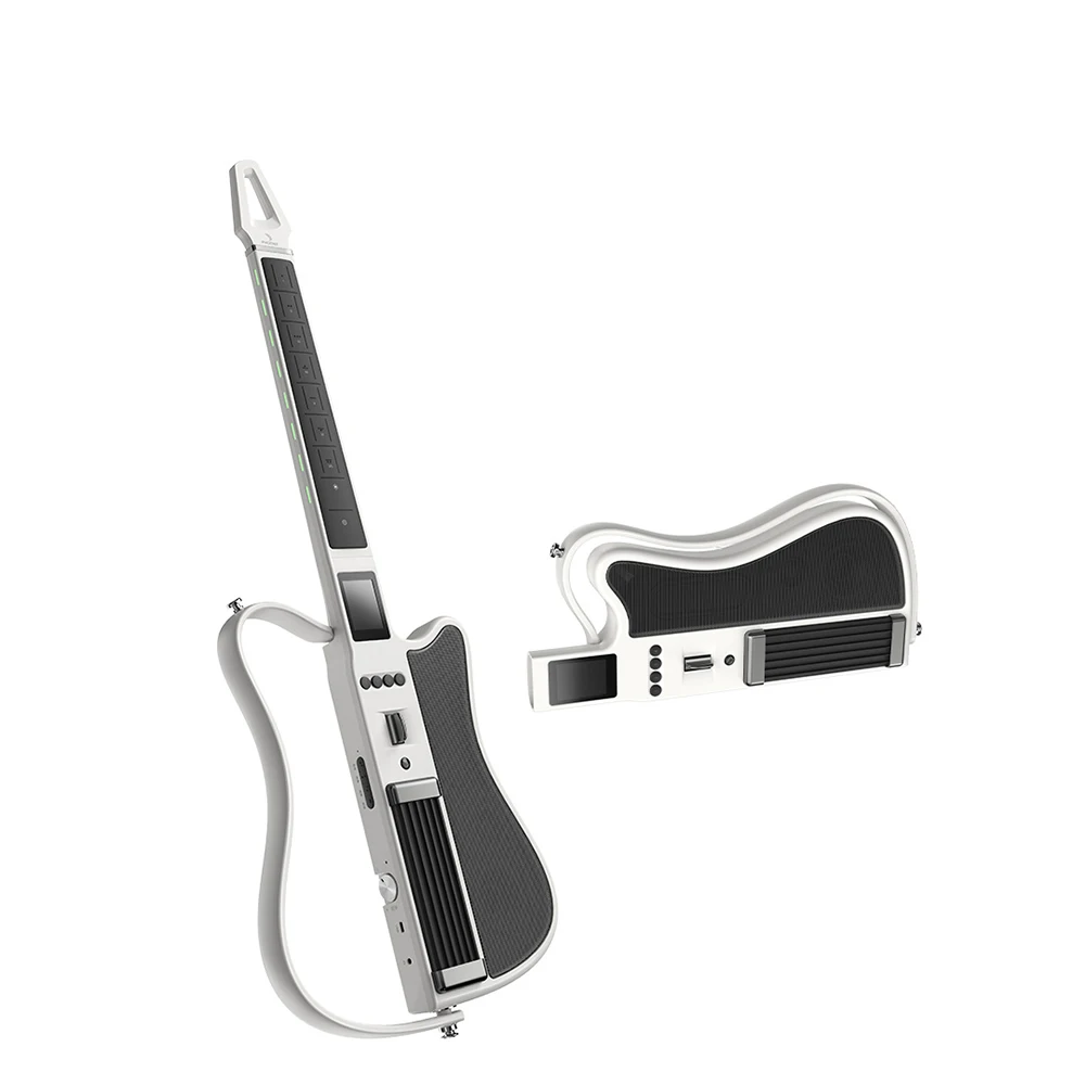 Smart Stringless Guitar Foldable Built-in Stereo Speaker One-Man Band Guitar For Kids Adults Bright & Colorful Shell Design