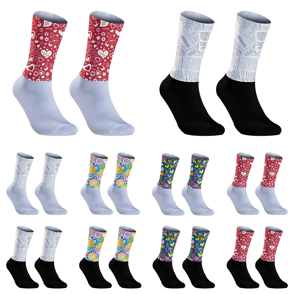 

Anti Slip Silicone 2024 New Summer Socks Bicycle Sport Running Bike Socks Cycling Socks