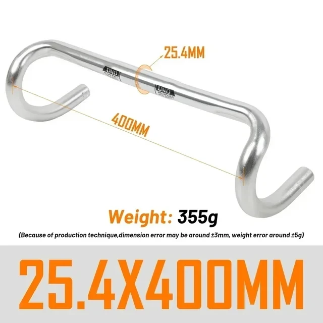 UNO UltraLight Racing Road Bike Handlebar Bent Bar 25.4/31.8MM 360/380/400/420/440/460MM 6061 Aluminum Alloy Stem Handlebar image 3
