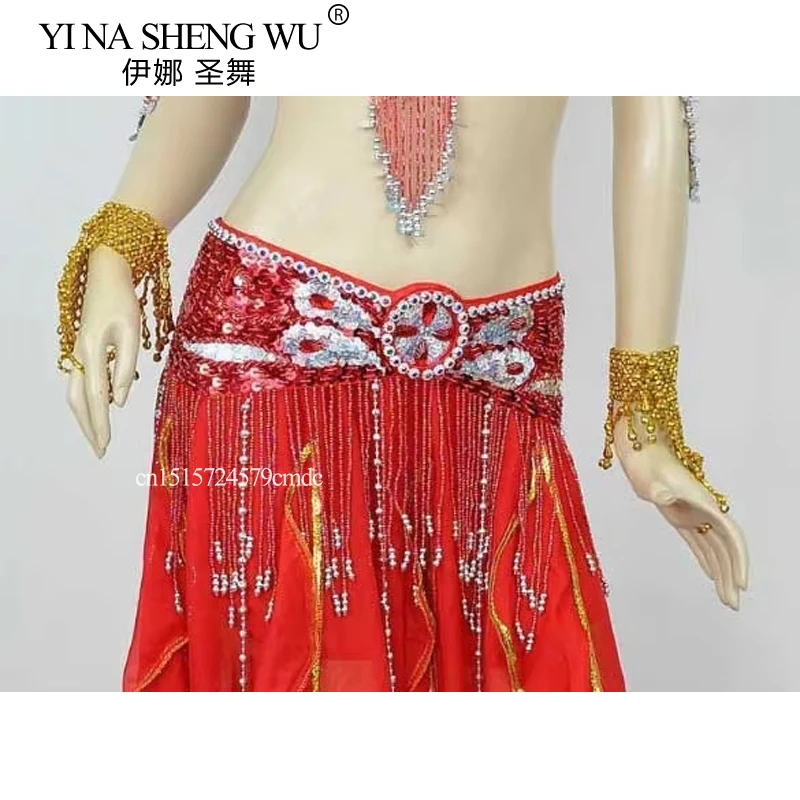 

Женский костюм для танца живота, ремень с блестками ручной работы, осень 2016