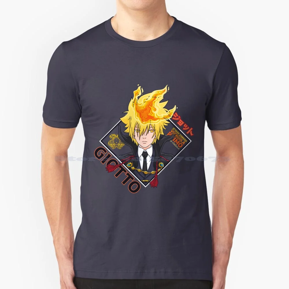 Giotto Vongola T Shirt 100% Cotton Tee Anime And Manga Katekyo Hitman Reborn Giotto Vongola Vongola Family Vongola Primo