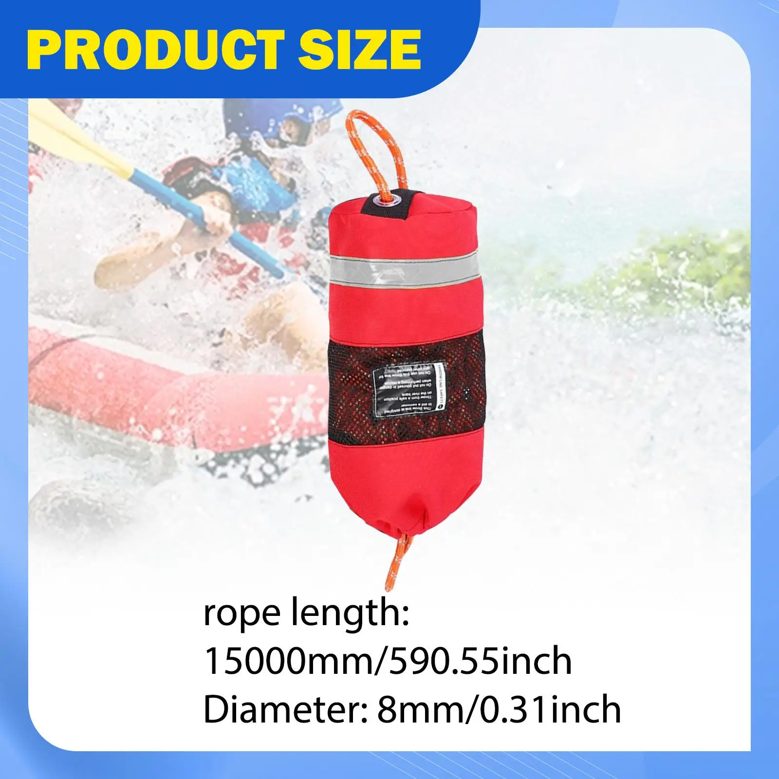 حقيبة رمي المياه حبل الماء رمي جهاز إنقاذ الحياة حبل عائم للسباحة الإبحار التجديف القوارب زورق مزدهر