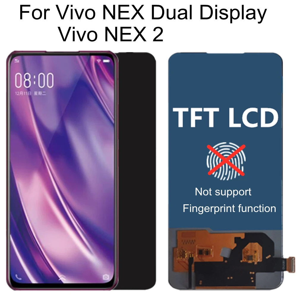 

6.39 TFT LCD For Vivo NEX Dual NEX2 LCD Display Front LCD Display Touch Screen Digitizer Replacement For VIVO Nex 2 V1821A LCD