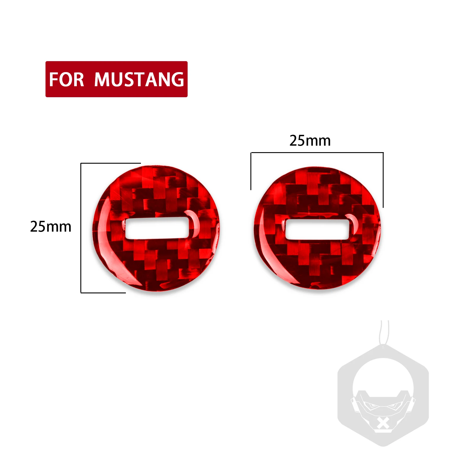 2pcs Car Multimedia Knob Decoration Sticker Decal Cover Trim for Ford Mustang 2015-2020 Auto Interior Accessories Carbon Fiber