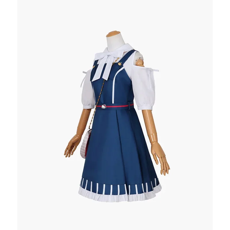 Vestido de princesa de moda de Anime Miku, disfraces de Cosplay, conjunto de falda de uniforme azul y blanco para chica Miku, disfraces de actuación de Halloween para mujer
