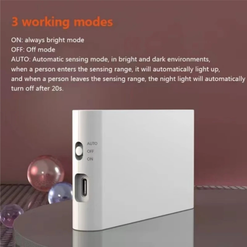 Motion Sensor Night Light USB Rechargeable Powered LED Closet Lights Wireless Magnetic Cabinet Lamp For Bedroom Kitchen Stair