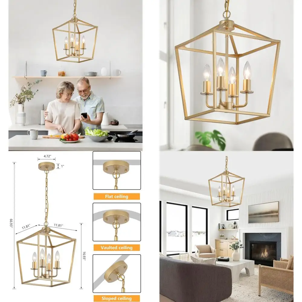 

Регулируемые подвесные светильники в деревенском стиле с металлическим каркасом для кухонного острова, столовой и прихожей, сертифицированные UL