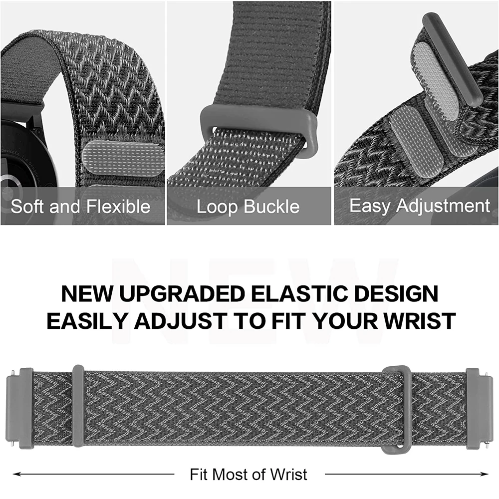 Pulseira de Nylon Sport para Garmin Forerunner, Pulseira para Garmin Vivoactive 3, Música, Venu SQ, Venu 2 Plus, 158, 55, 245, 645, 20mm