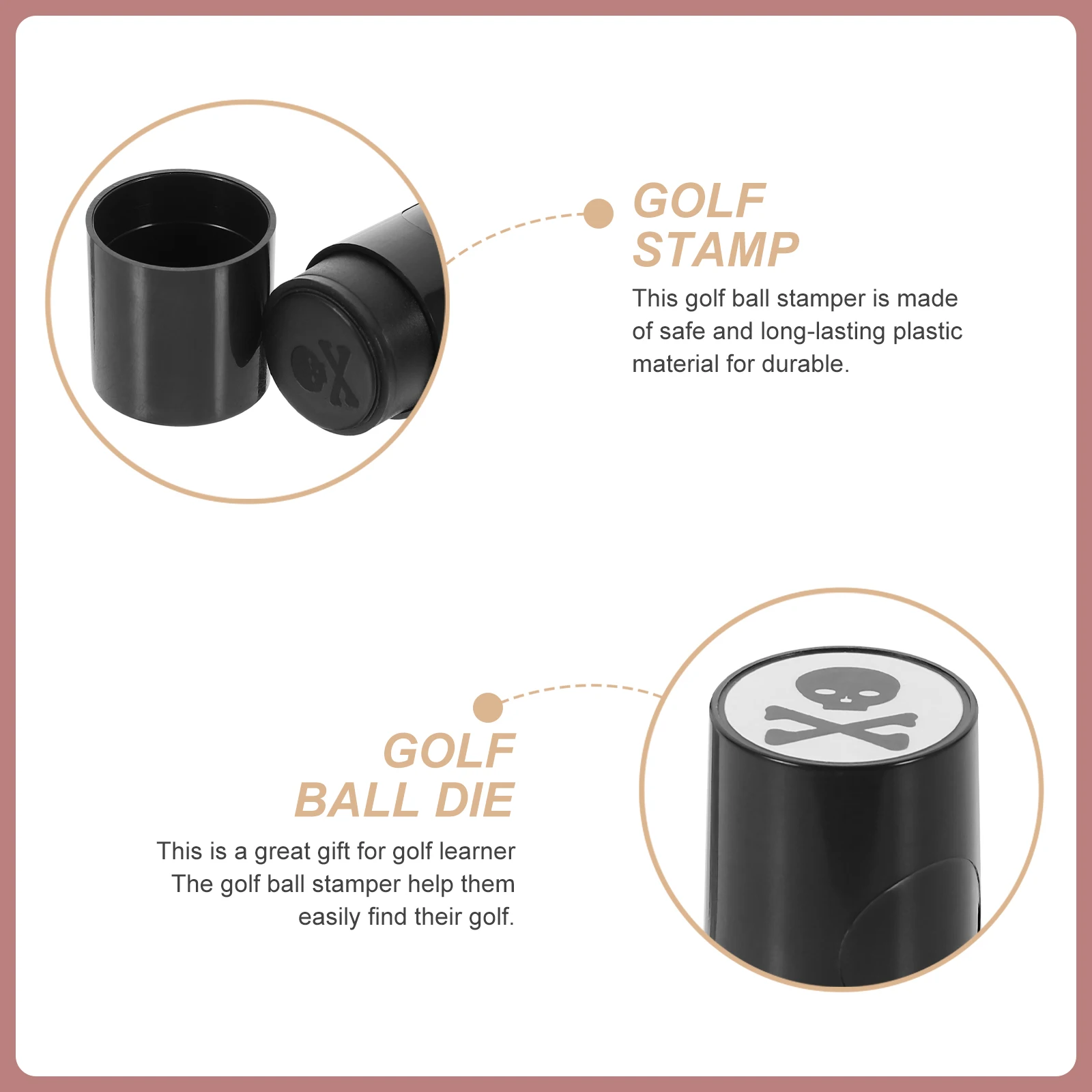 

1pc Ball Stamper Tool Reusable Multipurpose Stamp For Golf Training Practice Creative Portable Ball Marking Design Golf