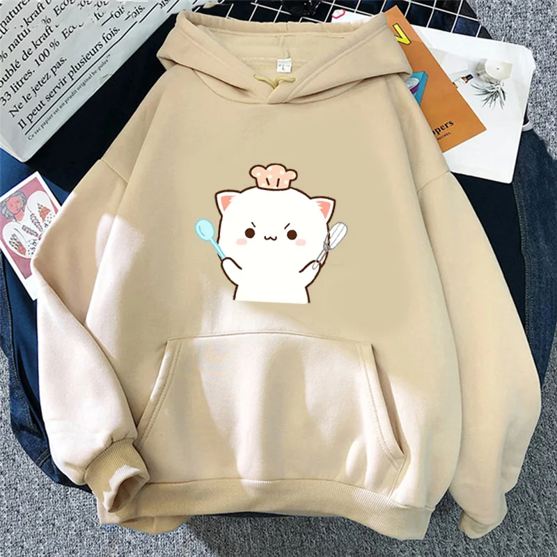 

Funny Peach Chocolate Hemp Potato Winter Clothes Women Kawaii Couple Cartoon Keep Warm Printing Sweater Girlfriend Gift Hoodies