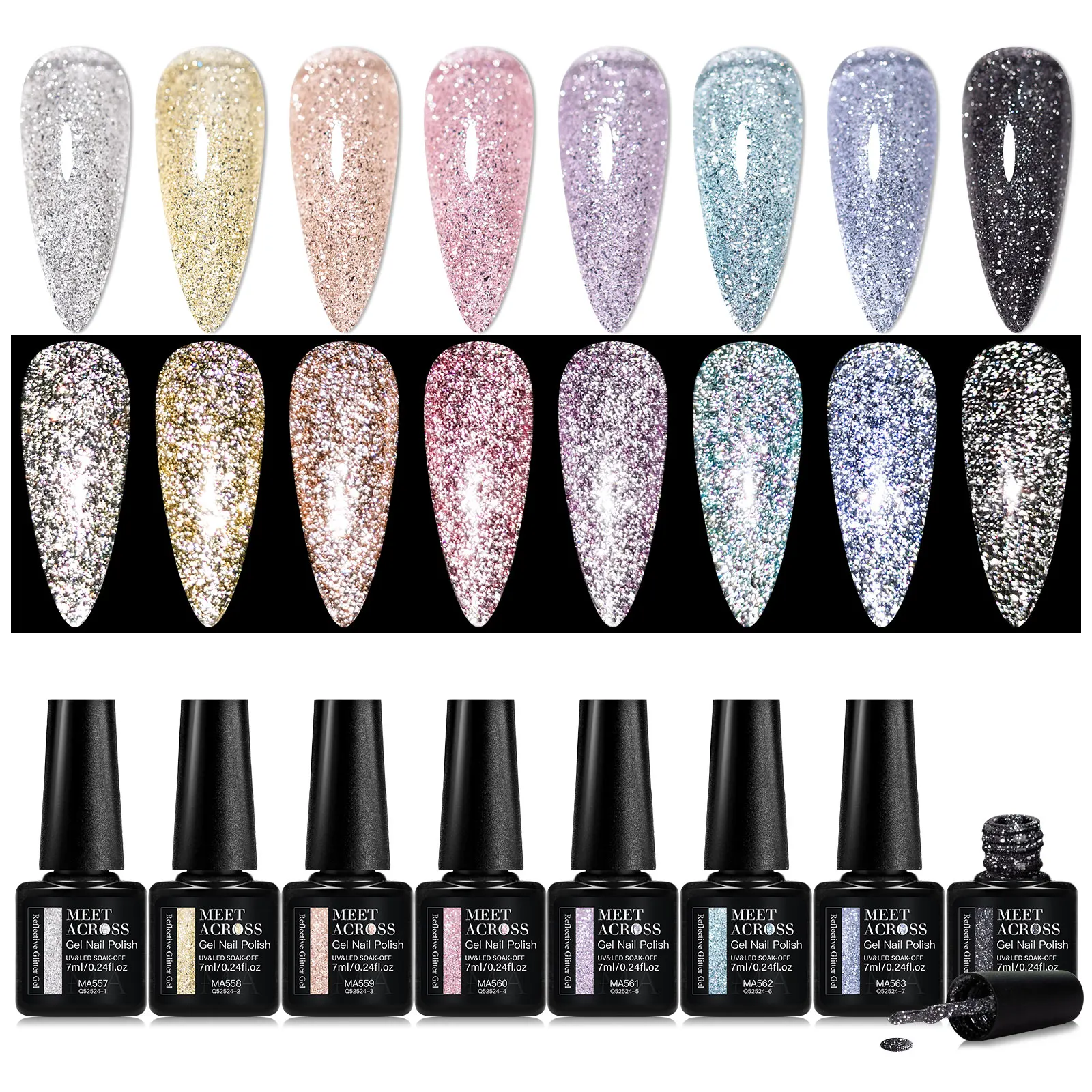 8 قطعة طقم طلاء أظافر جل لامع مستلزمات الأظافر شبه دائمة ورنيش مانيكير لربيع وصيف زينة الأظافر تصميم ذاتي الصنع #2