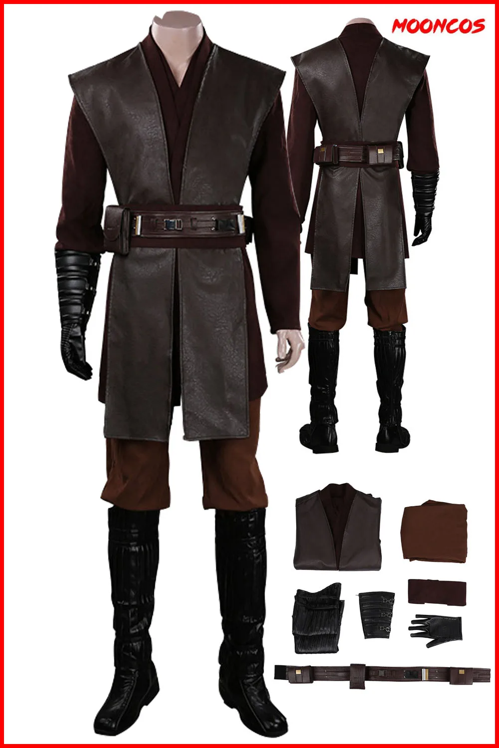 Anakin Cosplay Costume Movie Space Battle Knight Outfits Halloween Carnival Party Disguise Roleplay Suit For Men Male Adult Prop