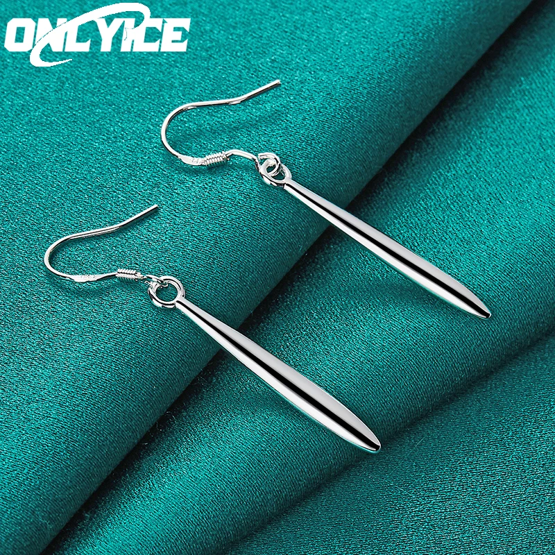 

New 925 Sterling Silver Earrings Fashion Party Charm Jewelry Woman Wedding Smooth Needle Drop Earrings Christmas Gifts