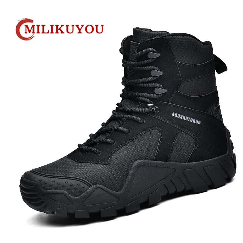 

Men Boots Outdoor Non-slip Desert Ankle Boots For Men's Training Boots Male Waterproof Hiking Shoes Fishing Hunting Sneakers