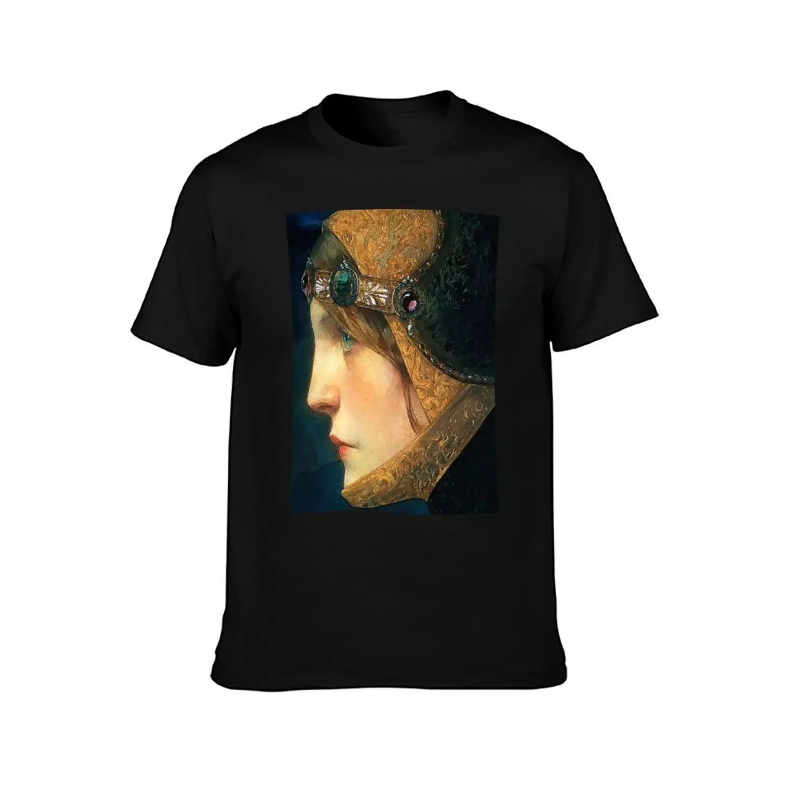 Head of Lady in Medieval Costume by Lucien Victor Guirand de Scévola T-Shirt Holiday Lightweight T-Shirt