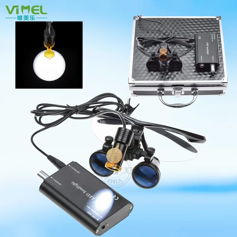 3.5X-420 Magnification Binocular Dental Loupe Surgery Magnifier with Headlight LED Light medical Operation Loupe Lamp