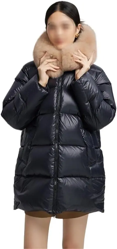 

Женская белая пуховая куртка с капюшоном, свободного кроя, теплая, утолщенная, для активного отдыха, черная пуховая куртка