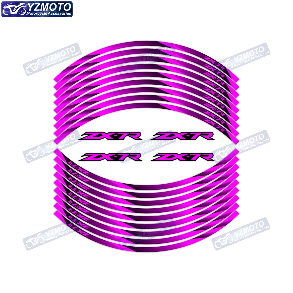 

For Kawasaki ZX-7R ZX7R Motorcycle 17 Inch Front And Rear Wheel Hub Sticker Waterproof Reflective Decorative Rim Stickers Decal