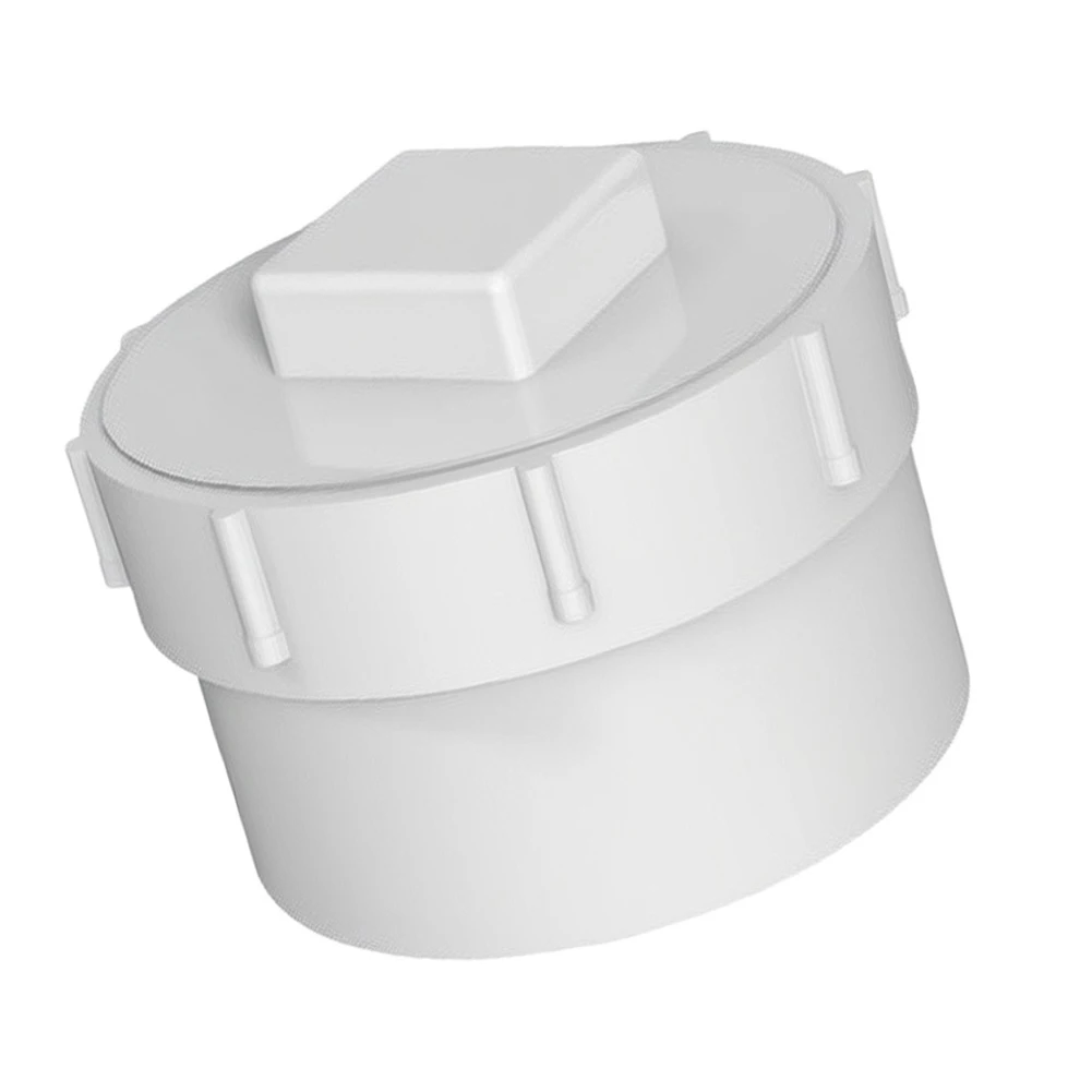 Drain Cleanout Adapter 4 Inch PVC for Integration into Drain Pipe Runs Serving Domestic Outdoor Areas and Recreational Vehicles