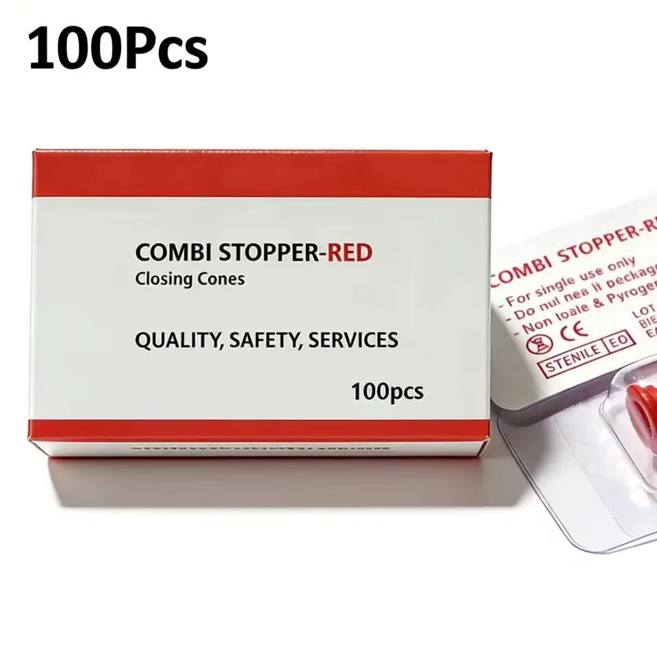 Disposable Red Combi Luer Lock Cap Sterile EO Medical Stopper for Syringe Infusion Tubing Three-Way Valve End Cup