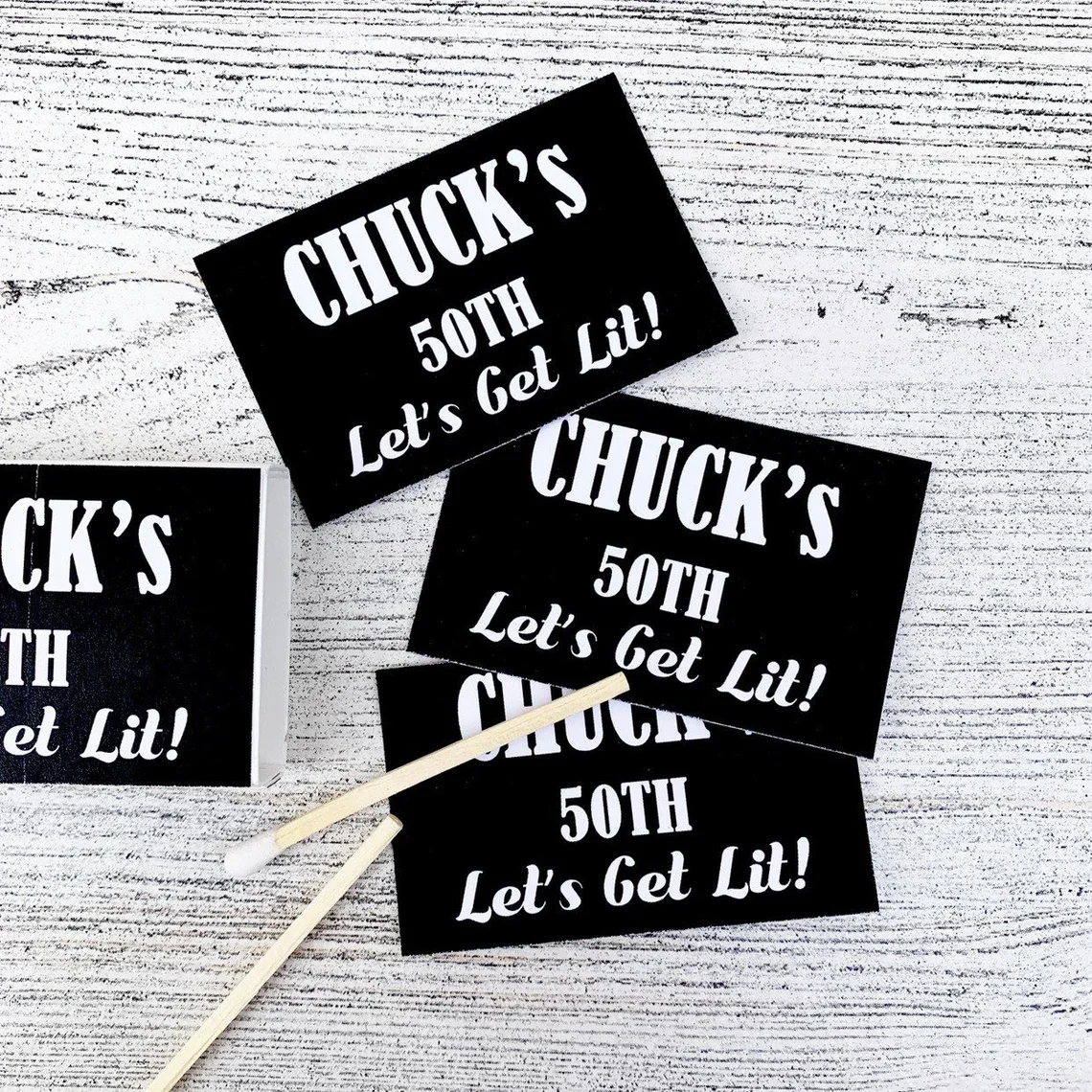 Matches Favor Labels Only - Birthday Party Favors - Black and White Matchbox Favors - Matchbox Favors - Customizable