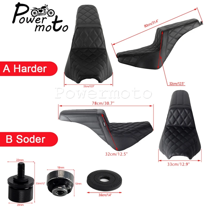 Funda para asiento de motocicleta, cojín para asiento de pasajero para conductor, para Harley Softail FLDE FLHC FLHCS FLSL FXBB FXBBS FXST 2018-2024