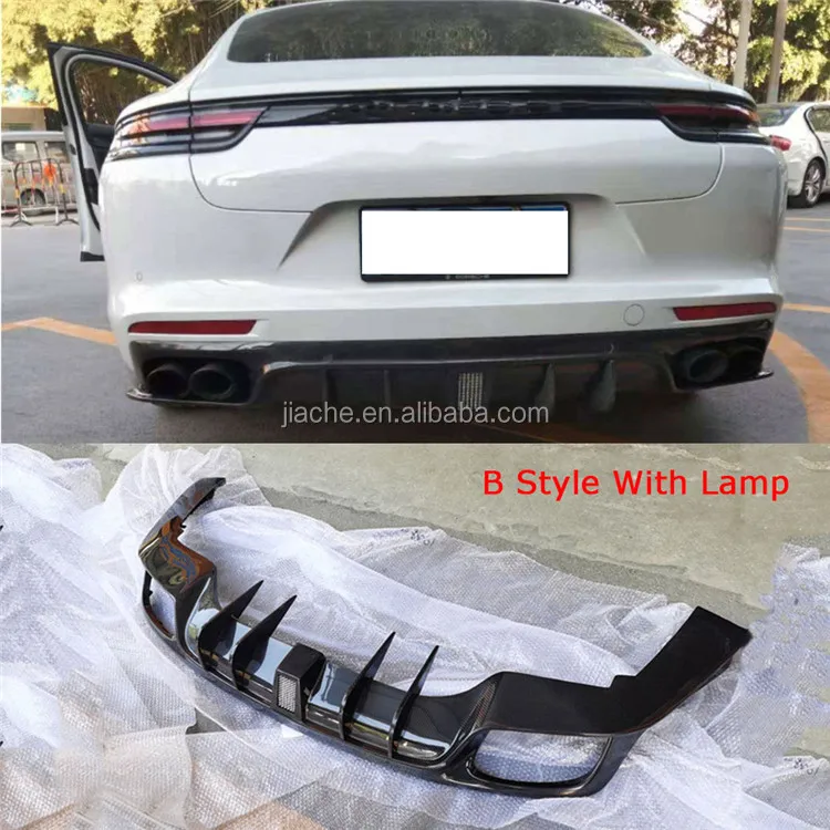 Penyebar Spoiler Bibir Belakang Serat Karbon Cocok untuk Porsche Panamera 971 2017 2018 2019 Pelindung Bumper Aksesori Mobil