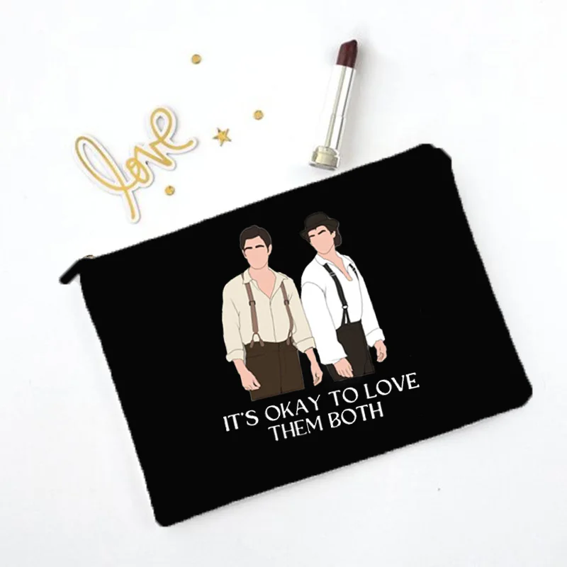 Bolsa de maquillaje con estampado de Cousins, bolso de viaje para lápiz labial, estuche para lápices, billetera escolar