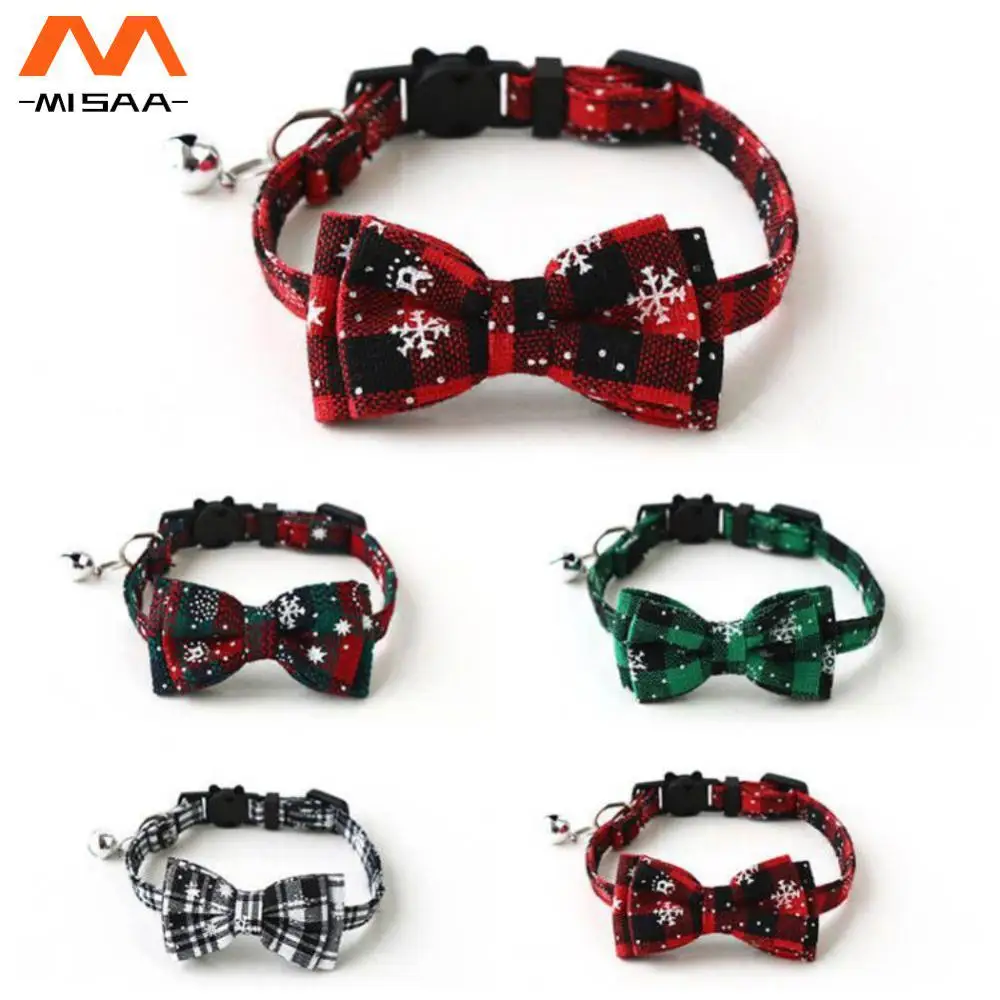 Pet Collar Perfect Accessory For Christmas Suitable For Both Cats And Dogs Festive Popular Easy To Adjust Limited Edition Bow